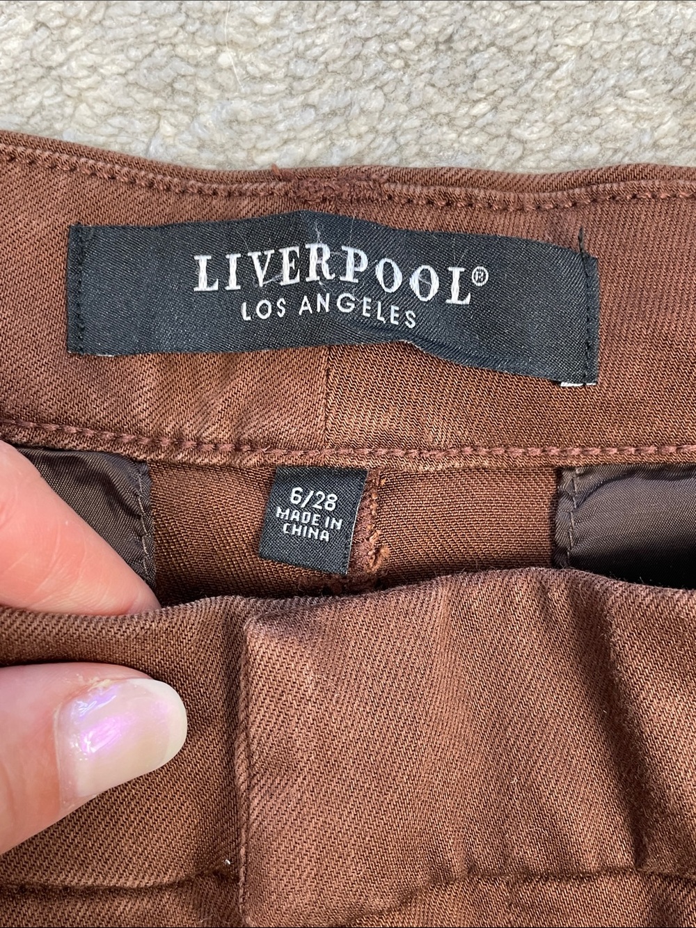 New Liverpool Kelsey Wide Leg Trouser Pants Saddle Brown Sz 6 / 28 - Picture 7 of 14